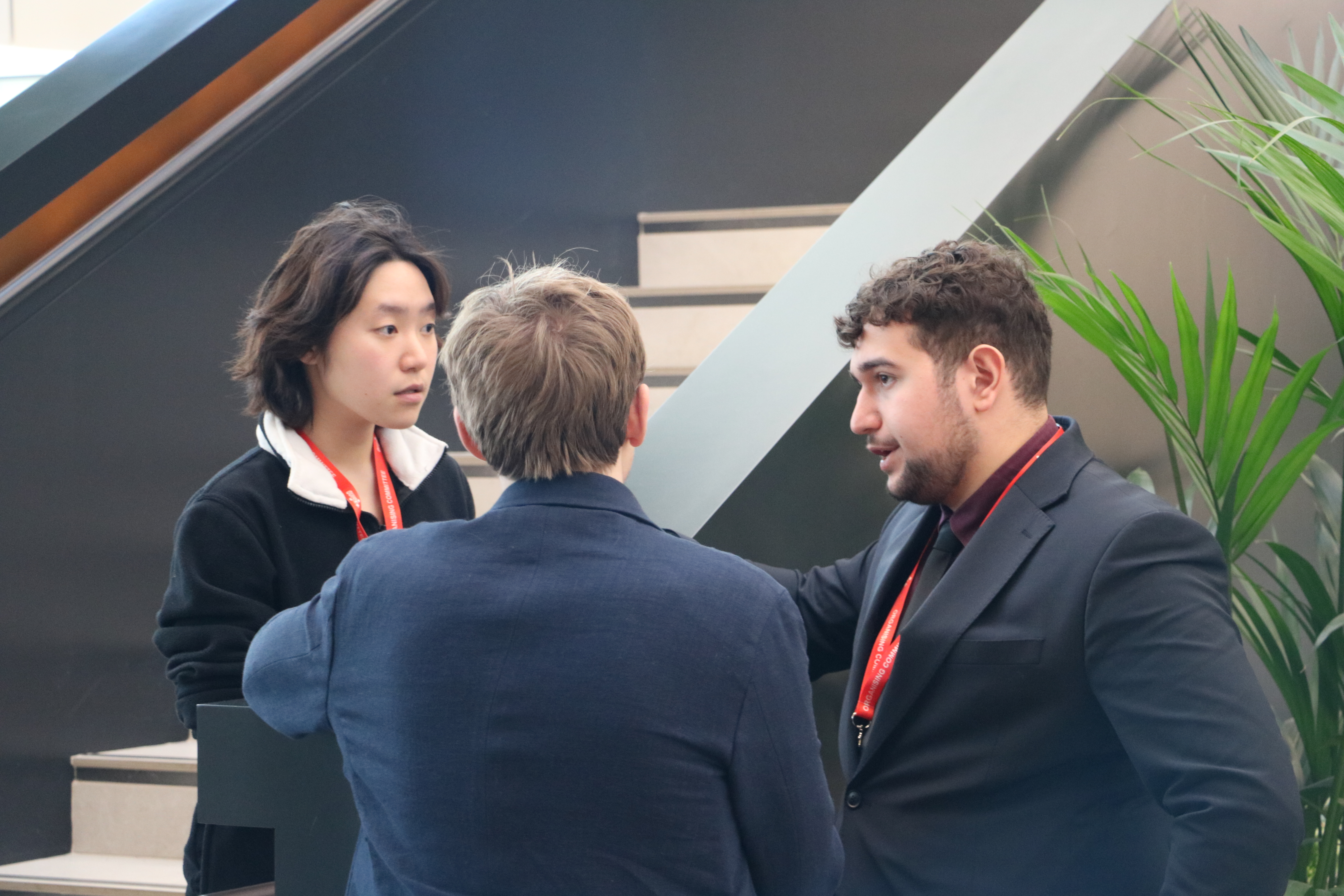 Students networking and discussing physics